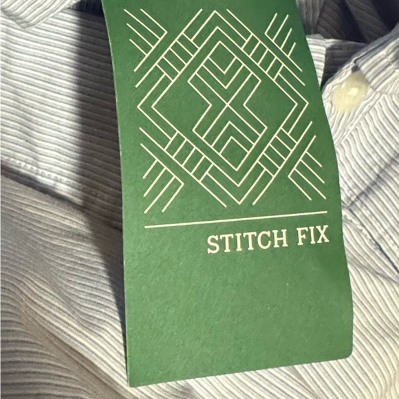 NEW Hawker Rye Button Down White and Blue Striped Shirt Stitch Fix Size XXL NWT - Picture 10 of 13